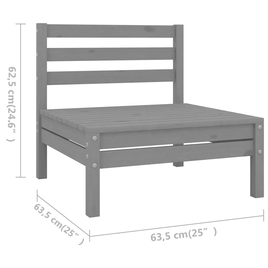 Modulaarne 10-osaline aiadiivanikomplekt, hall täismännipuit