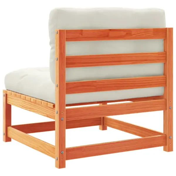 10-osaline modulaarne aiadiivani komplekt patjadega, vahapruun männipuit, kreemjasvalged padjad – 8