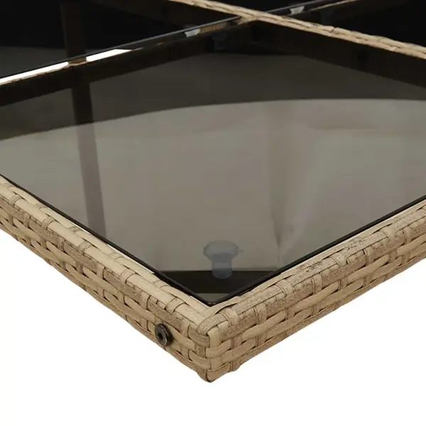 11-osaline aiamööblikomplekt patjadega, beež polürotang, klaasist lauaplaadiga, laud 275 x 106 cm – 5