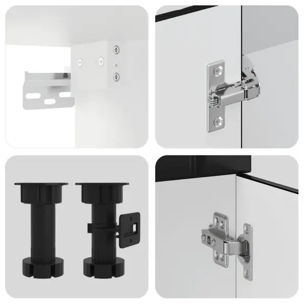 11-osaline nurgaga köögikappide komplekt Lucca, must, tehispuit ja klaas – 7