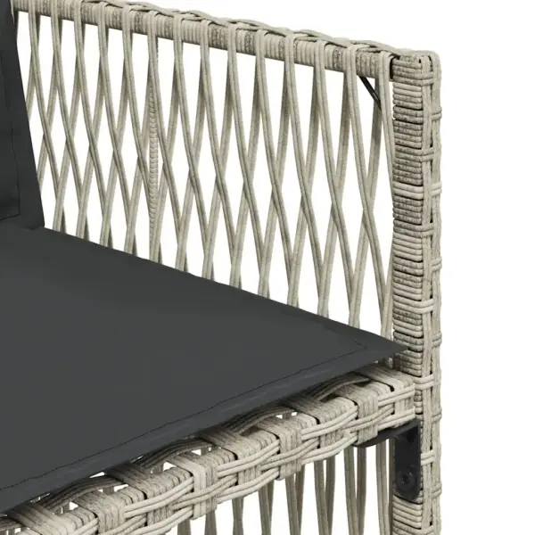 13-osaline aiamööbli söögikomplekt patjadega, helehall polürotang, klaasplaadiga laud 330 x 106 cm – 8