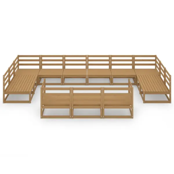 13-osaline modulaarne aiamööbli komplekt, meekarva täismännipuit, moodul 70 x 70 x 67 cm – 3