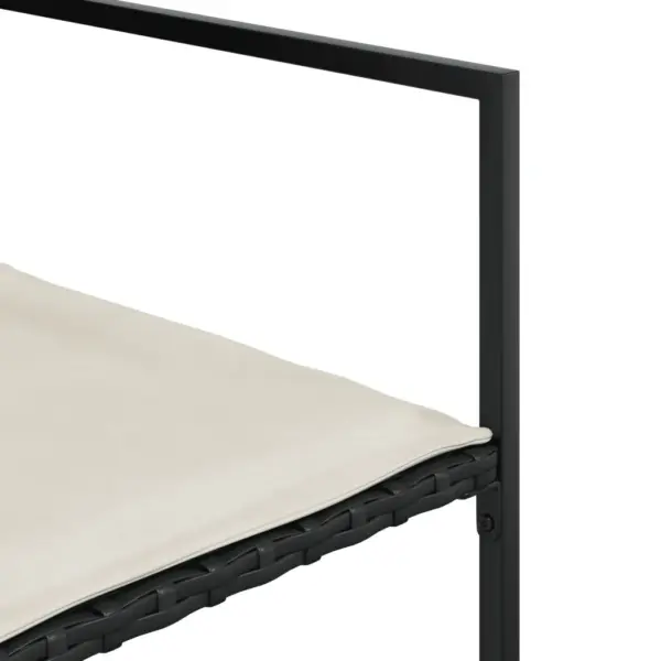 13-osaline aiamööbli komplekt patjadega, must PE-rotang, laud 220 x 107 cm – 6