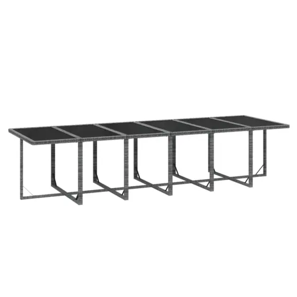 13-osaline polürotangist aiamööbli komplekt patjadega, hall/must, laud 331 x 107 cm, 12 tooli – 7