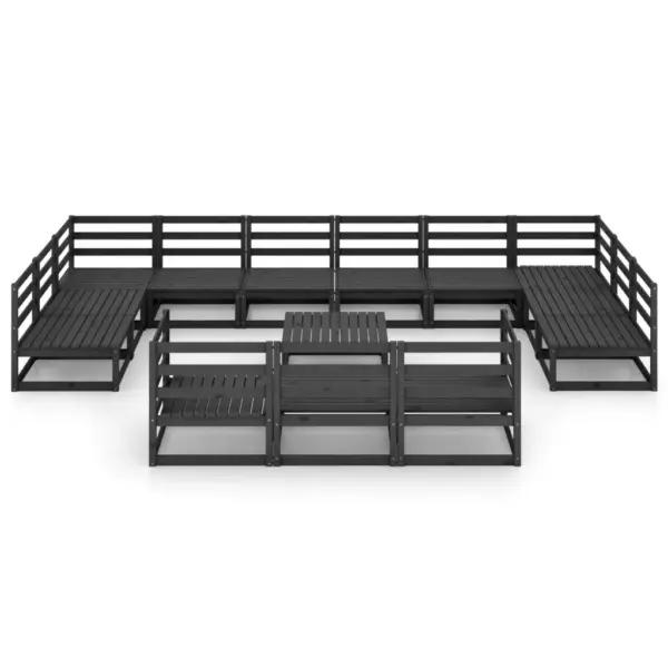 14-osaline must männipuidust modulaarne aiadiivanikomplekt laua ja jalapingiga – 3