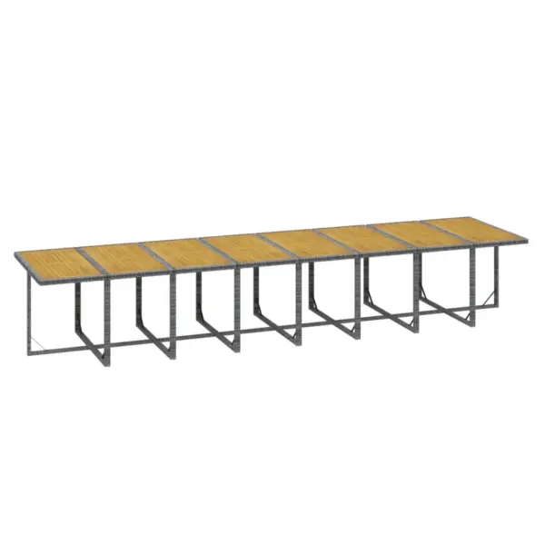 17-osaline hall aiamööbli komplekt patjadega, polürotang, akaatsiapuidust lauaplaadiga – 7