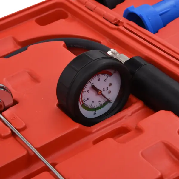 18-osaline jahutussüsteemi ja radiaatorikorgi rõhutester komplekt, 0–2,5 baari, plast- ja alumiiniumisulam – 6