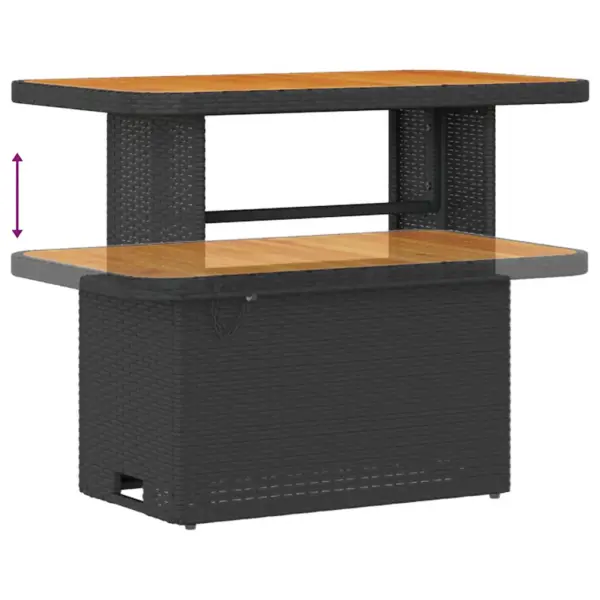 2-kohaline aiatoidukomplekt lauaga, must polürotang, akaatsiapuidust pealispinnad, laud 100 x 100 x 79 cm – 11