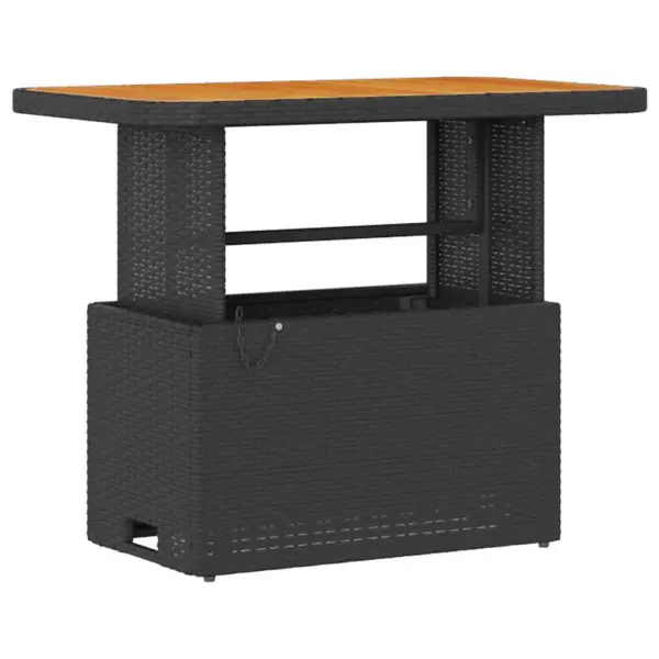 2-kohaline aiatoidukomplekt lauaga, must polürotang, akaatsiapuidust pealispinnad, laud 100 x 100 x 79 cm – 5