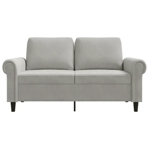 2-kohaline sametdiivan, helehall, metallraamiga, 152 x 77 x 80 cm – 4