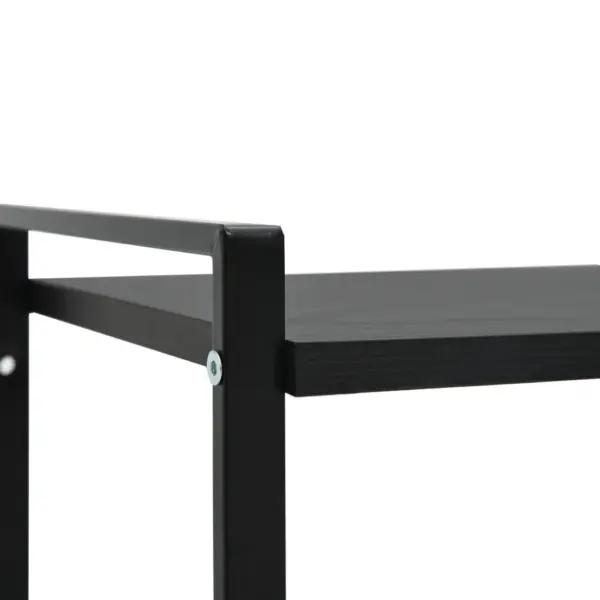 2-korruseline raamaturiiul, must tehispuit ja teras, 52 x 28 x 59 cm – 6