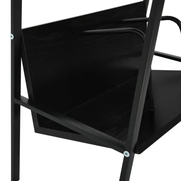 2-korruseline raamaturiiul, must tehispuit ja teras, 52 x 28 x 59 cm – 7