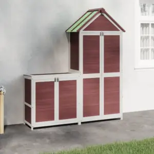 2-osaline aia tööriistakuur männipuidust, helepruun, 79 x 53 x 185 cm