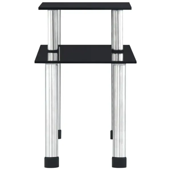 2-tasandiline köögiriiul, must karastatud klaas, roostevabast terasest raam, 45 x 16 x 26 cm – 3