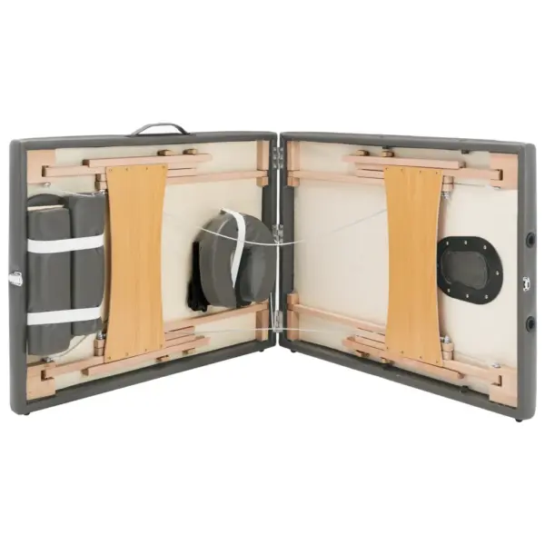 Kokkupandav 2-tsooniline massaažilaud puitraamiga, antratsiithall, 186 x 68 cm – 8