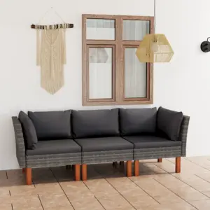 3-kohaline hall polürotangist aiadiivan patjadega, antratsiithallid padjad, eukalüptipuidust jalad