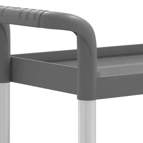 3-korruseline köögi- ja joogikäru ratastega, hall, 77 x 34 x 72 cm, alumiinium – 7