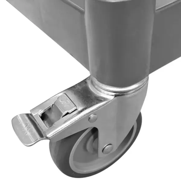 3-korruseline köögi- ja joogikäru ratastega, hall, 77 x 34 x 72 cm, alumiinium – 8