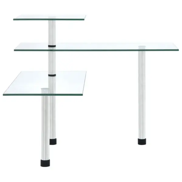 3-korruseline kööginurgariiul tööpinnale, karastatud klaas, läbipaistev ja hõbedane – 2