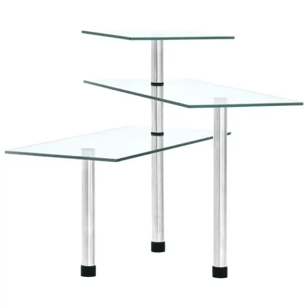 3-korruseline kööginurgariiul tööpinnale, karastatud klaas, läbipaistev ja hõbedane – 4