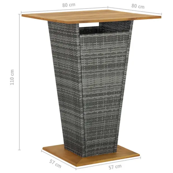 3-osaline aia baarikomplekt patjadega, hall polürotang ja akaatsiapuit – 10