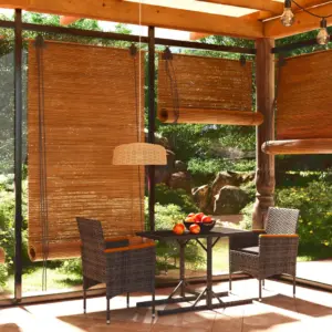 3-osaline aiamööbli komplekt, antratsiithall PE-rotang, klaaslaua ja akaatsiapuidust käetugedega