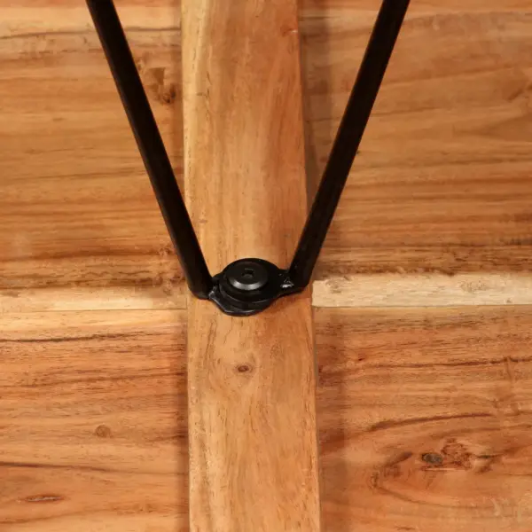 3-osaline industriaalne baarikomplekt akaatsiapuidust lauaga ja taaskasutatud puidust baaripukkidega, pruun/must, laud 60 x 60 x 107 cm – 5