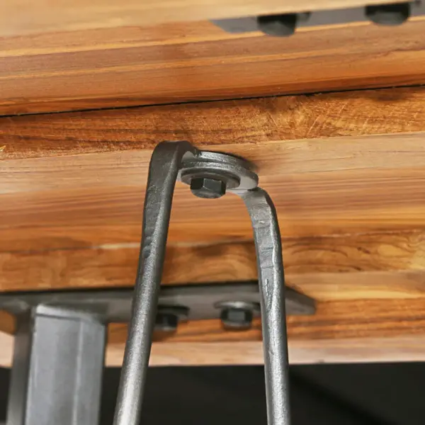 3-osaline baarikomplekt taaskasutatud tiigipuust ja terasest, pruun – 6