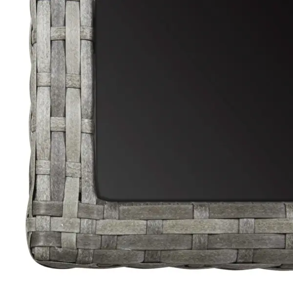 3-osaline aiamööbli komplekt, hall polürotang, klaasplaadiga laud – 12