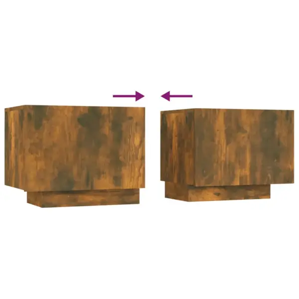 3-osaline telerikapikomplekt LED-valgustitega, suitsutatud tamm, tehispuit, igaüks 100 x 35 x 40 cm – 12