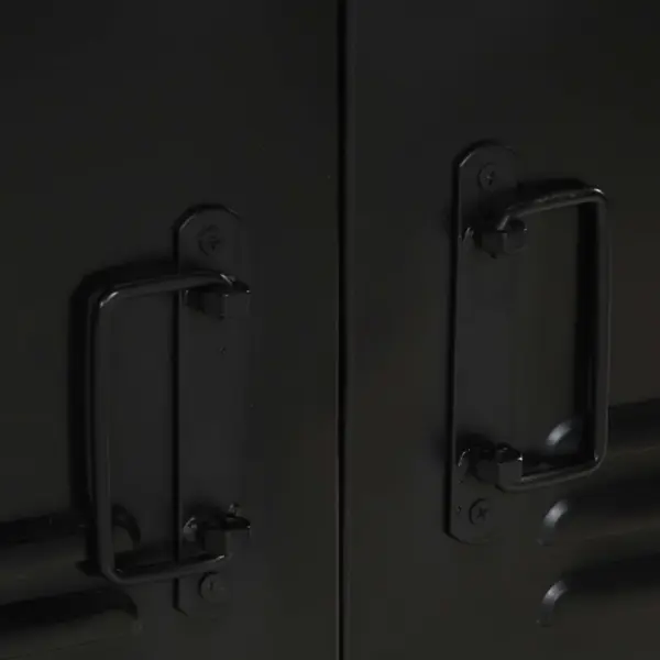 3-osaline vannitoamööbli komplekt sahtlite ja riiulitega, mangopuit ja must metallraam, pruun/must – 13