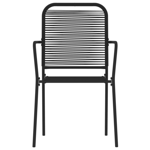 3-osaline aiamööbli komplekt klaaslaua ja nöörist istmetega, must, laud 80 x 80 cm – 4