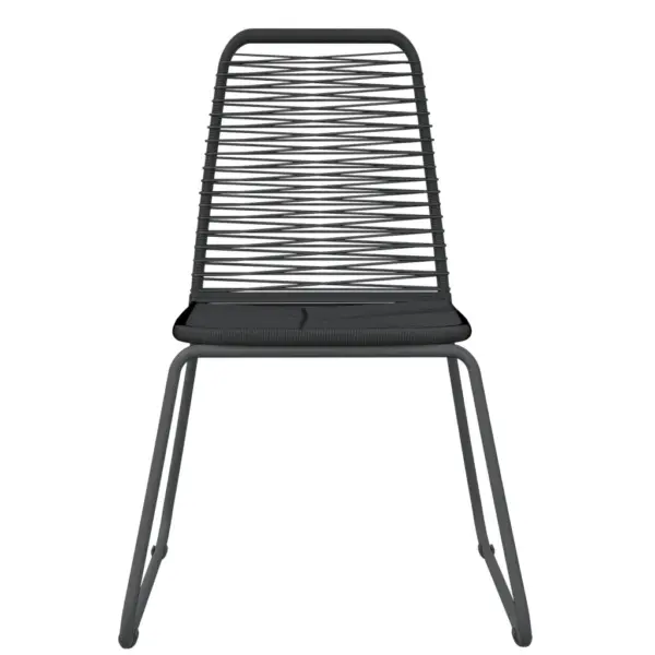 3-osaline aiamööbli komplekt, must, klaasplaadiga laud 80 x 80 x 74 cm ja PE-rotangist toolid – 4