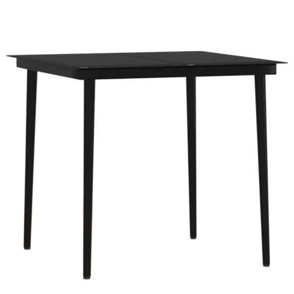 3-osaline polürotangist aiamööbli komplekt patjadega, must, laud 80 x 80 cm – 5