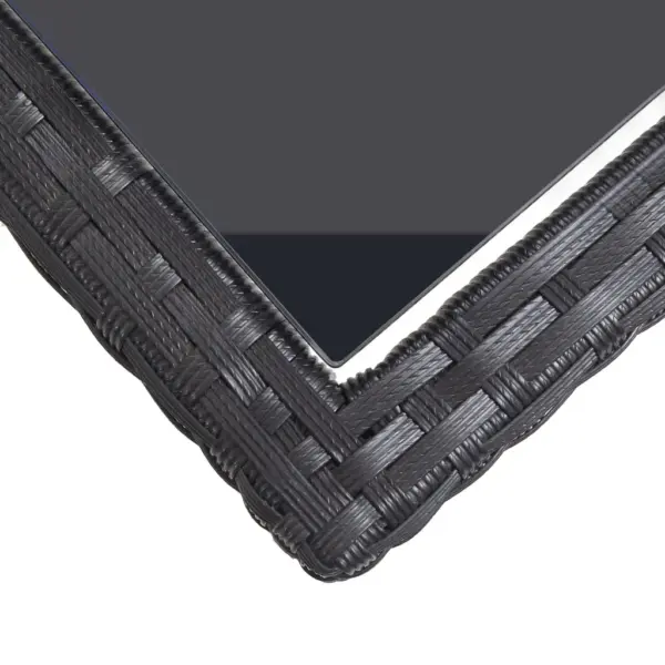 3-osaline must aiamööbli komplekt polürotangist, klaasplaadiga laud – 12