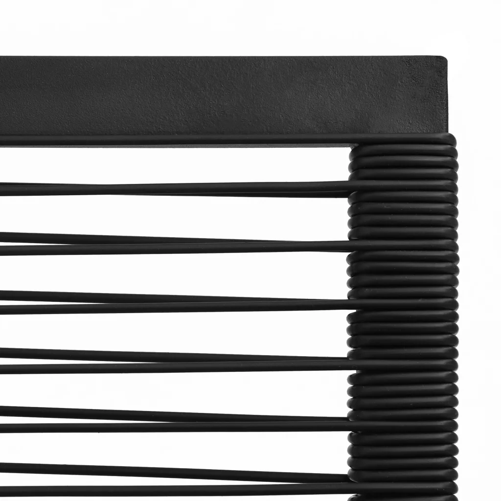 3-osaline aiamööbli komplekt PVC-rotangist, must, laud 80 x 80 cm, 2 tugitooli