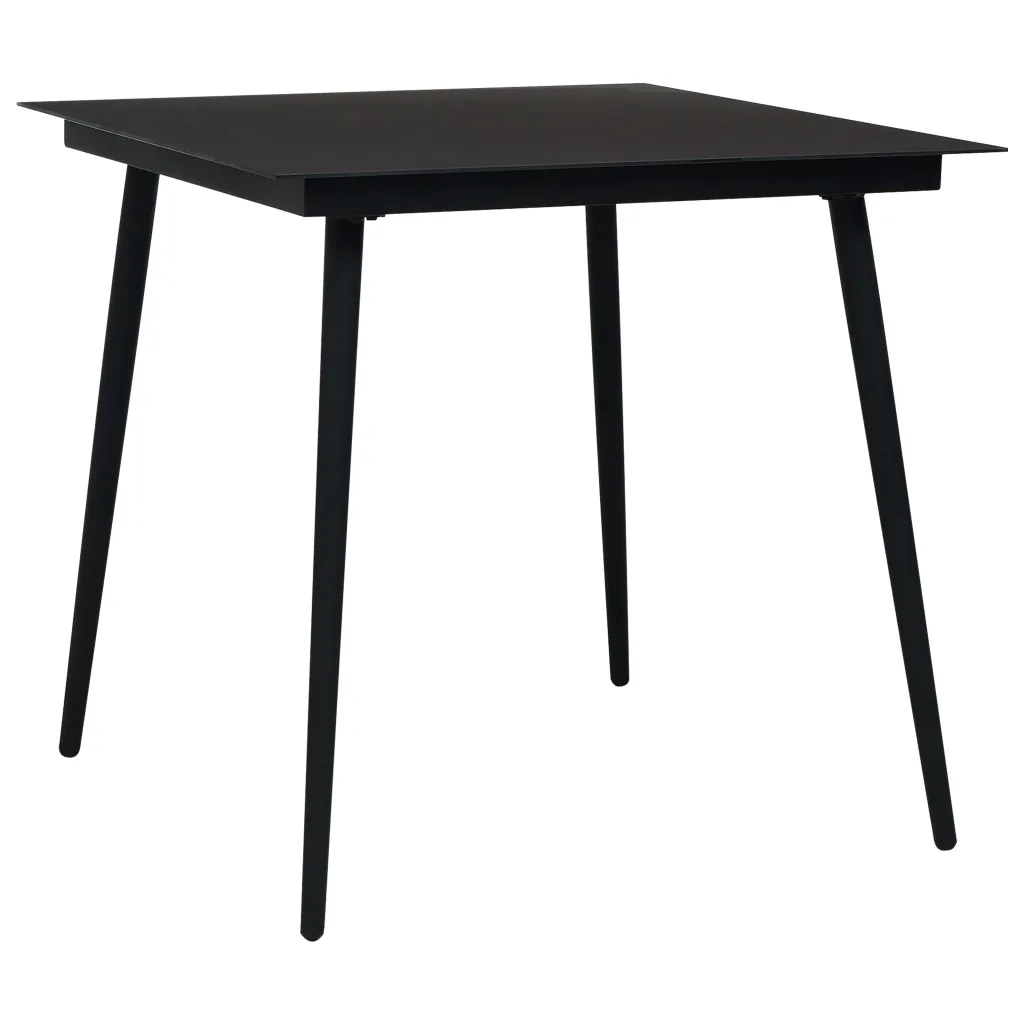 3-osaline aiamööbli komplekt PVC-rotangist, must, laud 80 x 80 cm, 2 tugitooli