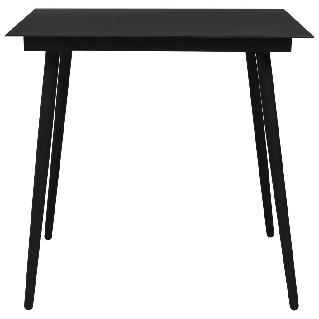 3-osaline aiamööbli komplekt PVC-rotangist, must, laud 80 x 80 cm, 2 tugitooli
