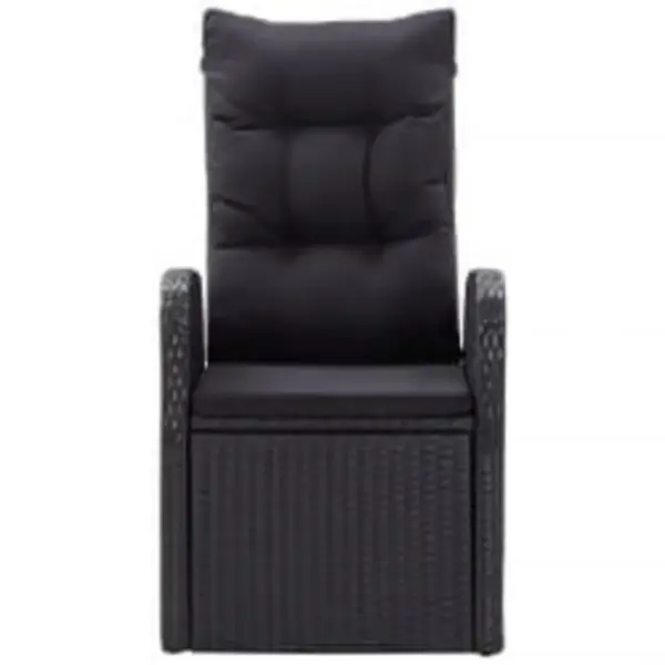 3-osaline aiamööbli komplekt recliner-toolidega, must PE-rotang, laud 80 x 80 cm – 5