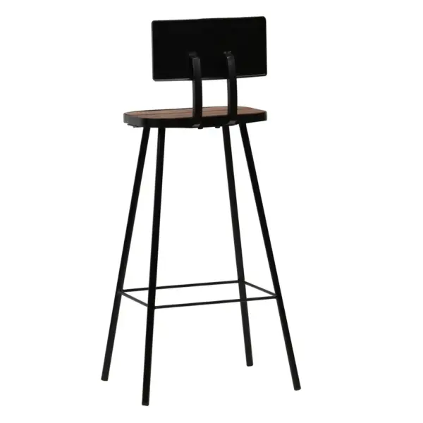3-osaline baarikomplekt, must, MDF lauaplaat ja taaskasutatud puit, pulbervärvitud terasraamid, baarilaud 120 x 60 x 105 cm – 10