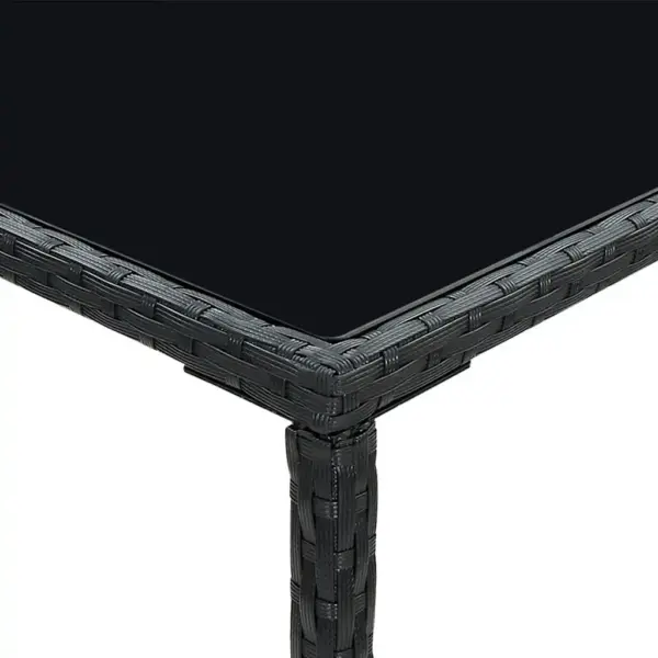 3-osaline aiabaarikomplekt patjadega, must polürotang, laud 70 x 70 x 110 cm – 13