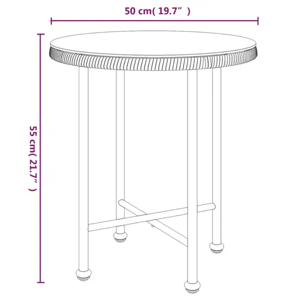 3-osaline aiamööbli komplekt, must polürotang, klaaslauaga – 12
