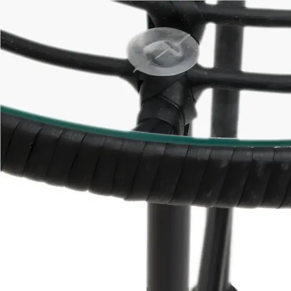 3-osaline aiamööbli komplekt, must polürotang, klaaslauaga – 10