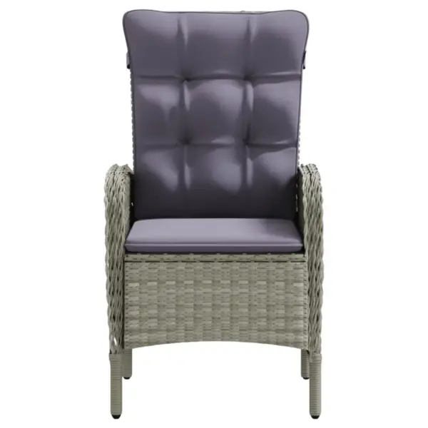 3-osaline aiamööbli komplekt patjadega, hall ja must, PE-rotang, laud 80 x 80 cm – 4