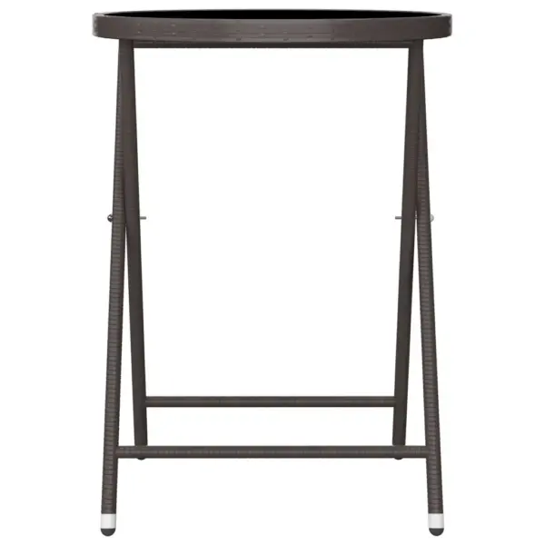 3-osaline pruun bistrookomplekt, polürotang, karastatud klaasist lauaplaat – 11