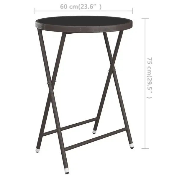 3-osaline pruun bistrookomplekt, polürotang, karastatud klaasist lauaplaat – 13