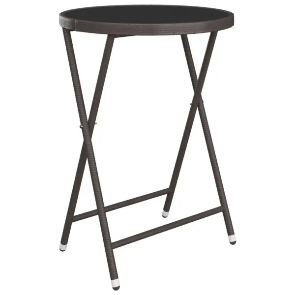 3-osaline pruun bistrookomplekt, polürotang, karastatud klaasist lauaplaat – 9