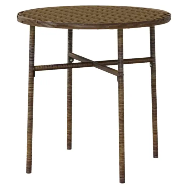 3-osaline aiamööbli komplekt, pruun polürotang, 2 tooli ja laud – 5