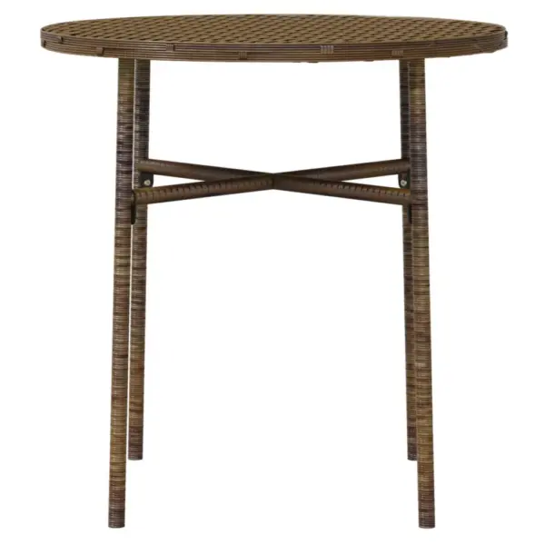 3-osaline aiamööbli komplekt, pruun polürotang, 2 tooli ja laud – 6