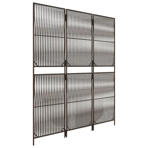 3-paneeliline pruun polürotangist ruumijagaja terasraamiga, 147 x 180 cm – 4